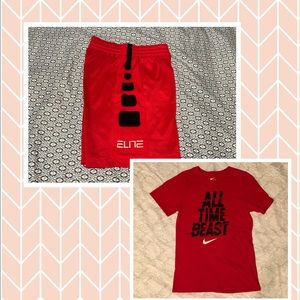 Set GUC boys Sz S red Nike T-shirt & short